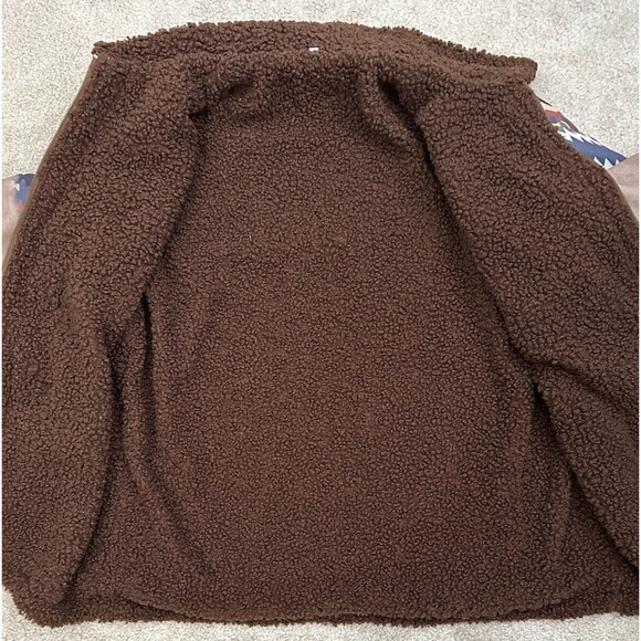 Unbranded Men's XL Aztec Southwestern Full Zip Snap Jacket Fleece Lined Coat - Picture 4 of 8